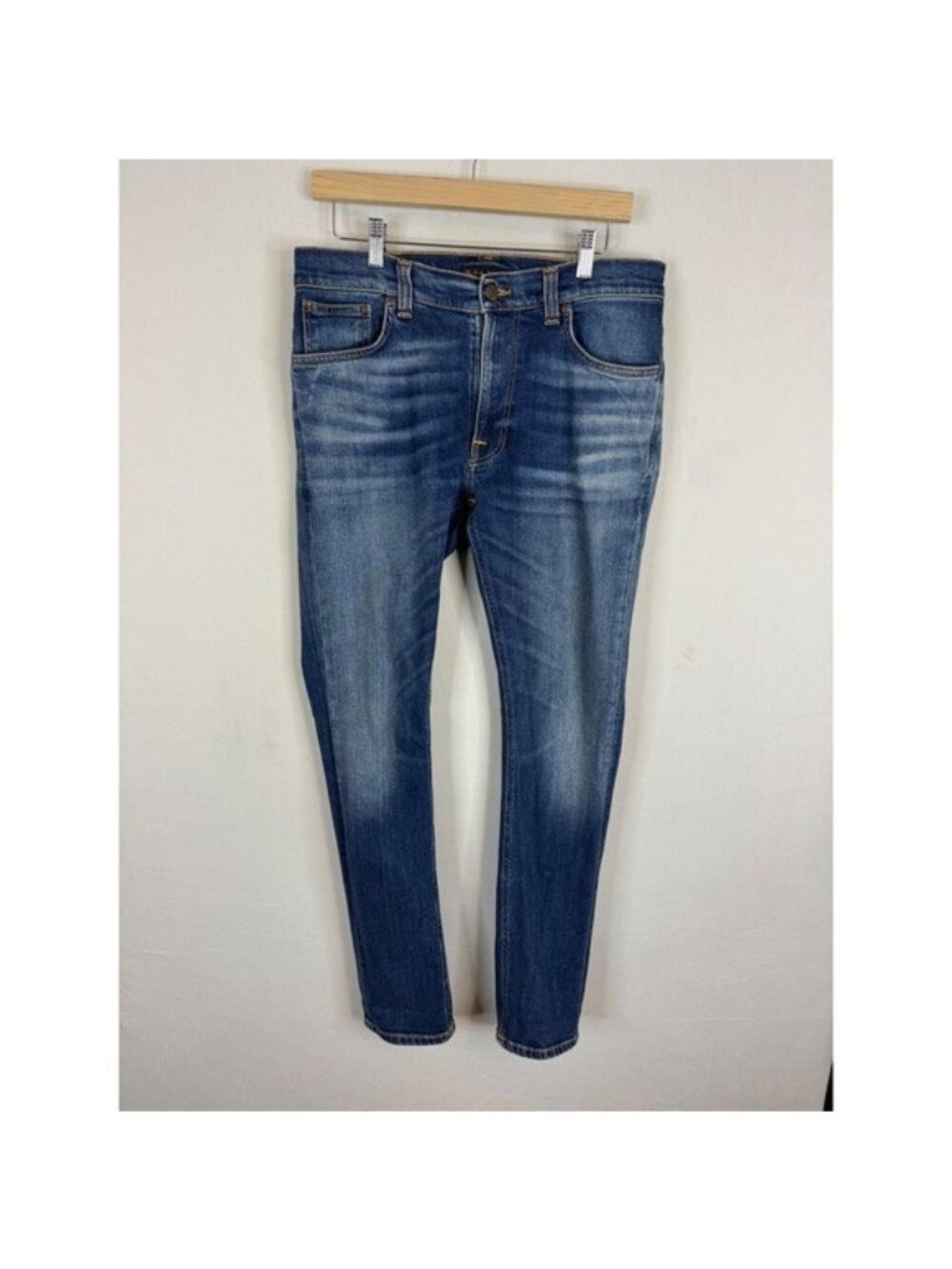 Nudie Jeans Lean Dean Crispy Bora Slim Tapered Blue Denim Jeans 31x32